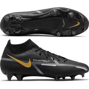 Nike Phantom GT2 Academy DF FG/MG 'Black Metallic Gold' DC0797-007 NWT Soccer